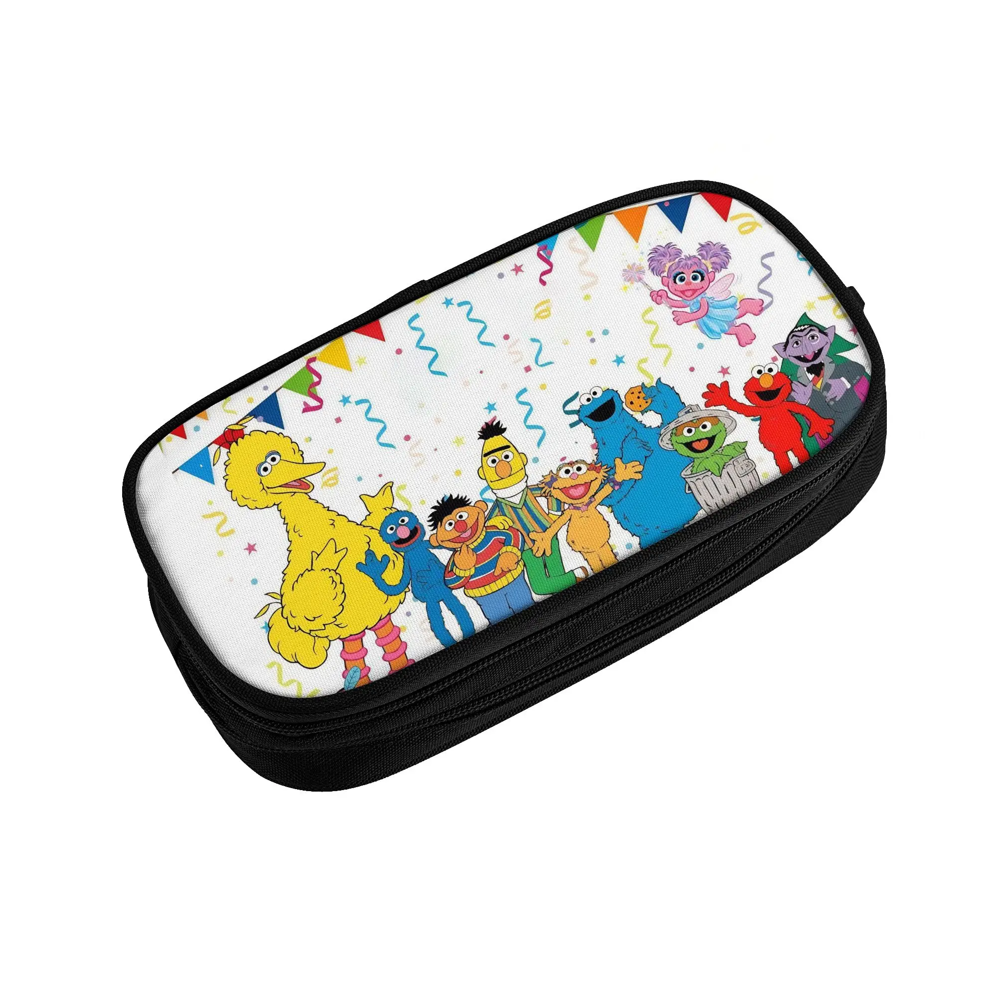 

Lovely Sesame Street Cartoon Pencil Case Happy Birthday Pencil Box Kids Big Capacity Bag School Supplies Zipper Accessories