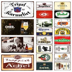 Belgium Beer Tin Plate Metal Signs Retro Decoration Poster For Room Man Cave Home Wall Decor Customizable 6x12Inch C-422