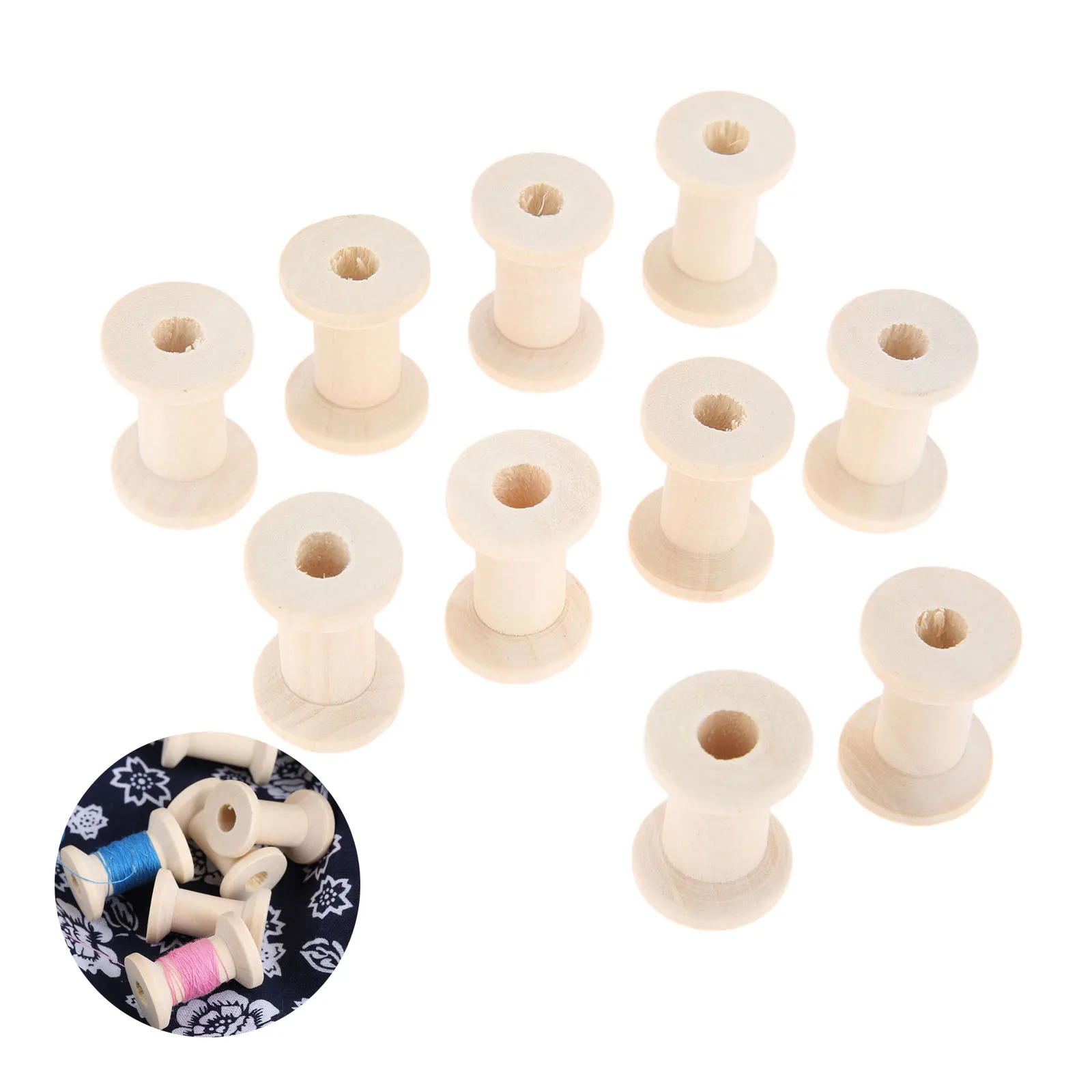 木製ミシンツール,空の糸スプール,シリンダー,裁縫,手動工芸品,ボビンリール,リボンオーガナイザー,10個