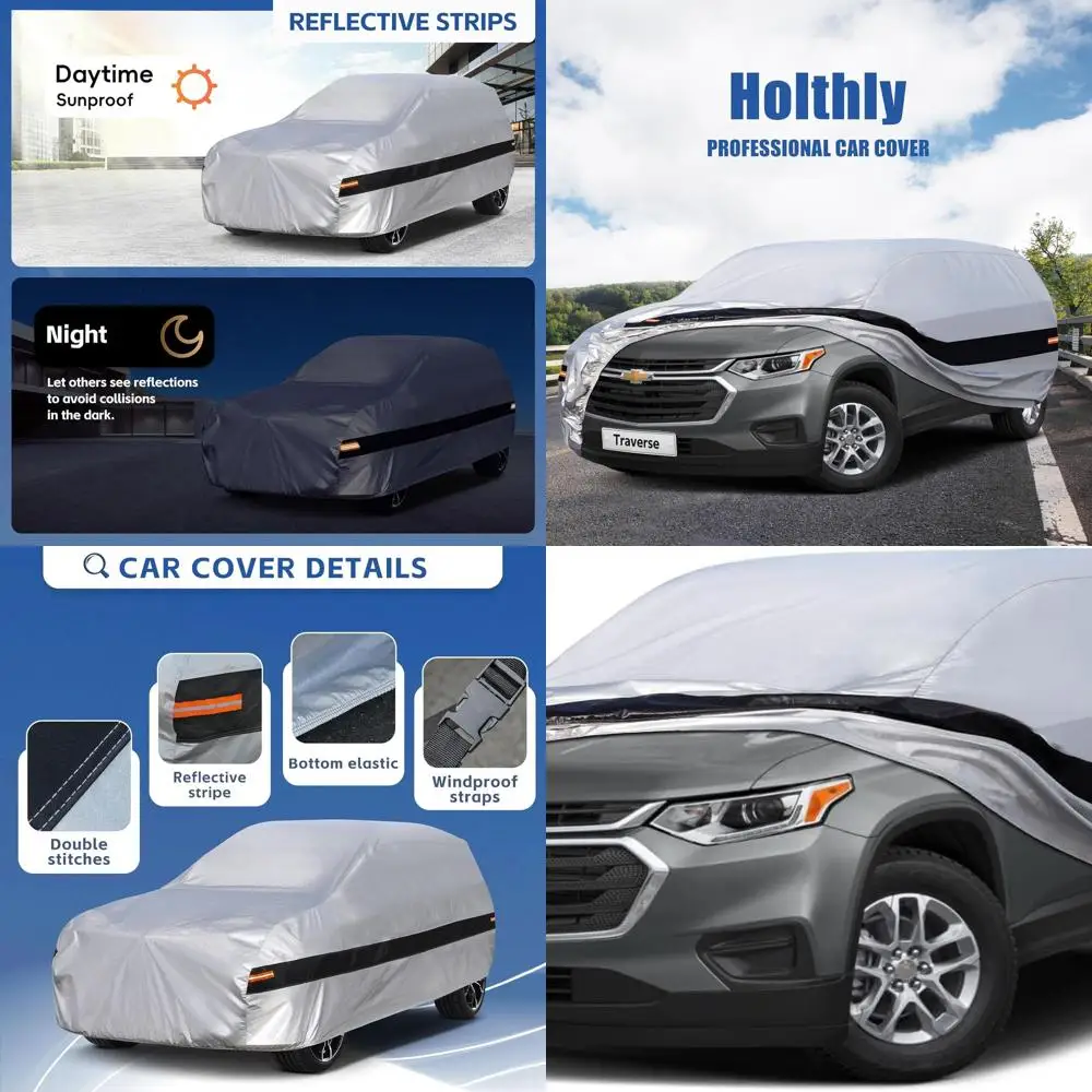 

Custom Waterproof SUV Cover for 2009-2024 Chevrolet Traverse, Silver - All Weather Protection Against Rain, Sun & UV
