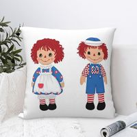 Raggedy Ann And Raggedy Andy The Vintage Dolls Pillowcase Cushion Comfort Throw Pillow Sofa Cushions Used for Home Living Room