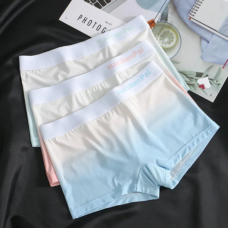 Women\'s Panties Seamless Boxers Breathable Lingerie Comfortable Boyshorts Ice Silk Mid-rise Underwear Female Sports Underpants