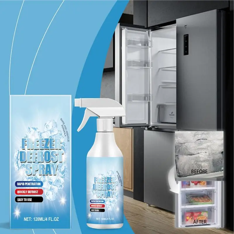 Refrigerator defrost spray 120ml refrigerator liquid descaling agent ice fast defrosting multifunctional cleaning spray