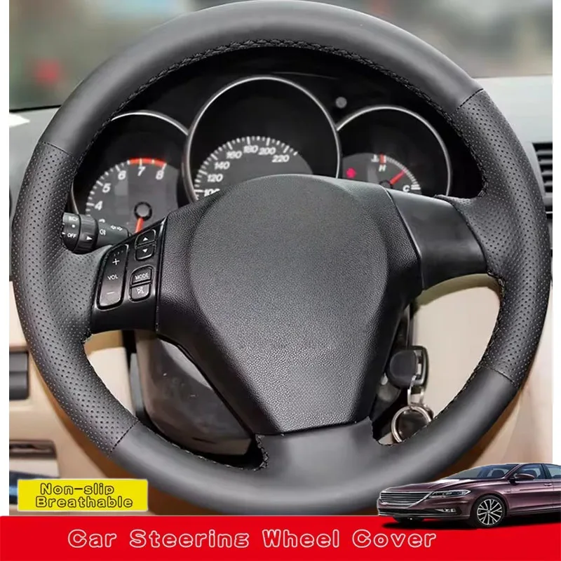 

Custom Hand Sewing Genuine Leather Car Steering Wheel Cover For Old Mazda 3 2003-2009 Mazda 6 2002 2003 2004 2005 2006 Mazda 5