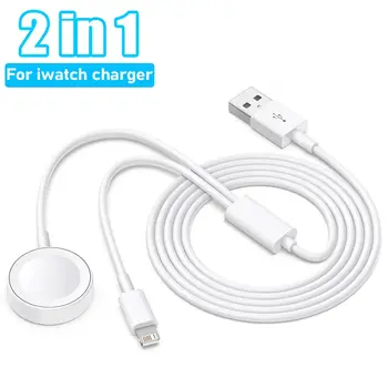 Kabel 2 v 1 pro nabíječku Apple Watch Series 9 8 7 6 5 4 3 USB rychlá přenosná nabíjecí stanice pro iPhone 14 13 12 11 Pro Max Plus 8 nejlepší prodej iBus Apple Watch Series 3 - №3