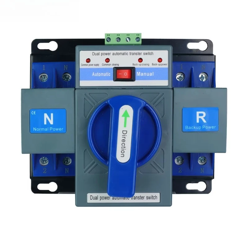Controller generatore monofase con interruttore di trasferimento automatico, 63 A CA, 2 poli, doppia alimentazione ATS per un commutazione affidabile dell'energia