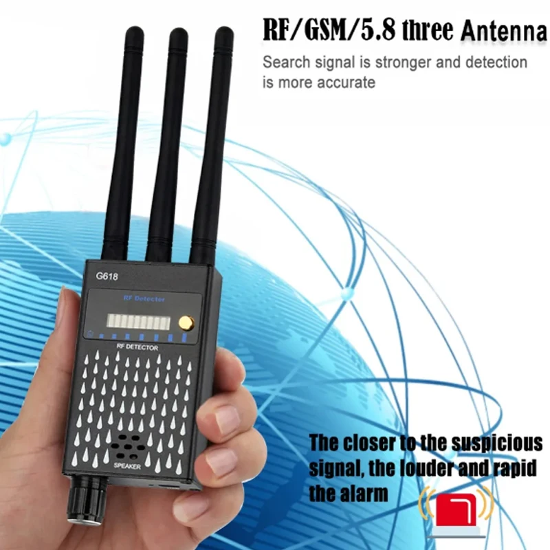 5G mobiles Signal WiFi-Interferenzschild zur Erkennung des GPS-Trackers. CDMA Signaldetektor RF Detektor GSM Audio Detektor