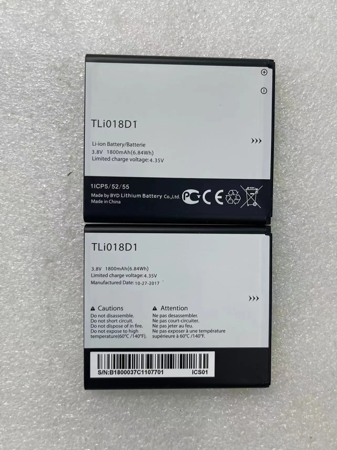 

New 1800mAh TLi018D1 Battery For Alcatel One Touch Pop D5 Dual 5038x OT5038X Pop 3 5015D OT 5016 Bateria AKKU