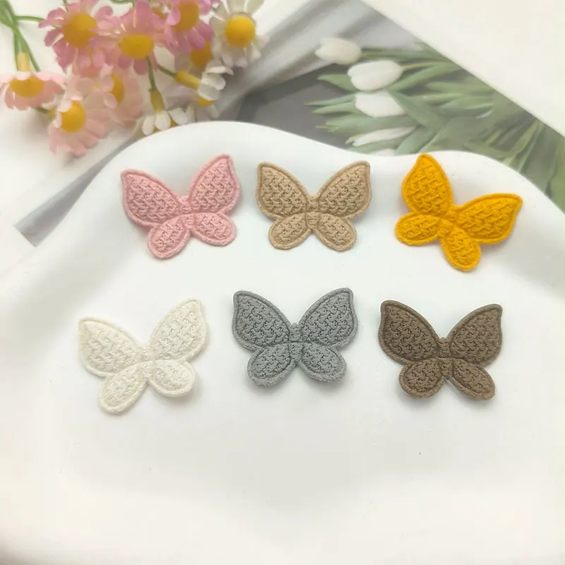 60 Stück 3 x 2,5 cm gepolsterte Schmetterlings-Applikationen im Herbst-Winter-Stil für DIY-Haarspangen, Handschuhe, Hüte, Zubehör, Aufnäher – Detail 4