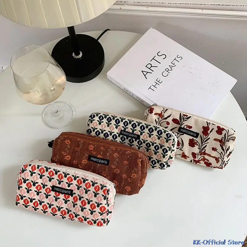 Borsa cosmetica scozzese in stile coreano giapponese borse in tela da donna borsa Organizer borse a matita borsa per rossetto borsa per il trucco