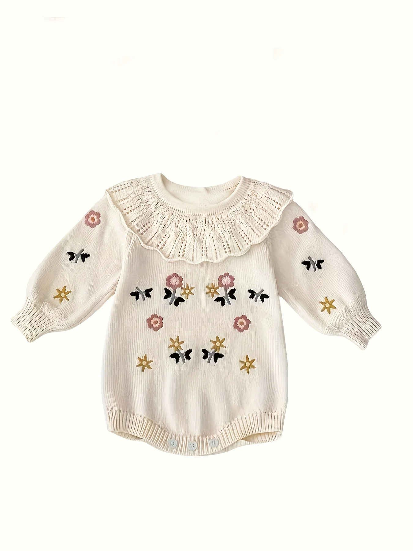 ملابس خريفية للأطفال، فتاة، حقيبة الأميرة، ملابس تريكو مطرزة، ملابس تريكو، فستان عمره 100 يوم، بذلة #4