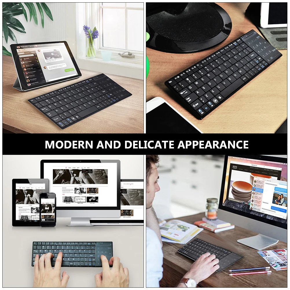 

Ultrathin Portable Wireless Keyboard Touchpad Number Stylish Modern Lightweight Travel Business Compatible Mobile Tablets