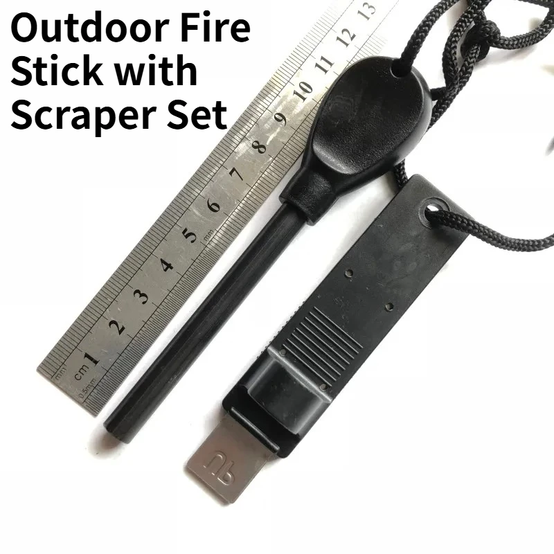 

Outdoor Multi-functional Waterproof Fire Starter with Built-in Scraper Portable Camping Emergency Survival EDC Tool