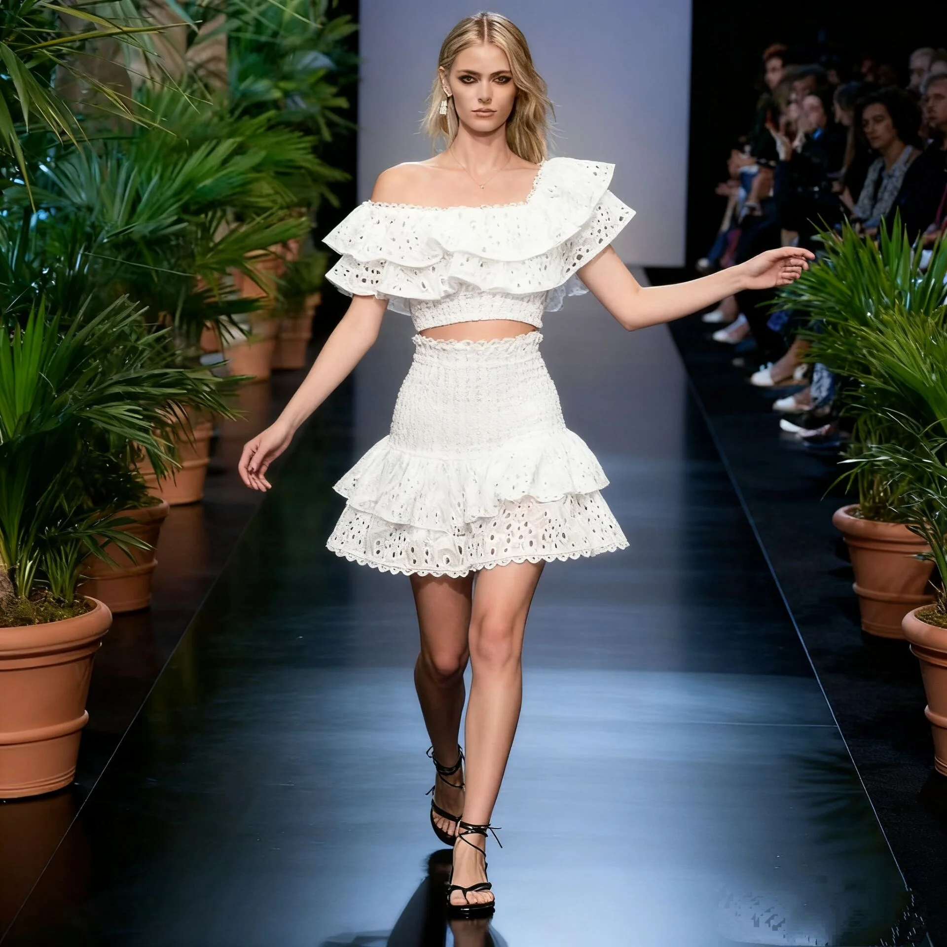 Island reiskleding dames geborduurd uitgehold oulder Dr strandrok lang Sve woon-werkverkeer Sle polyeste...