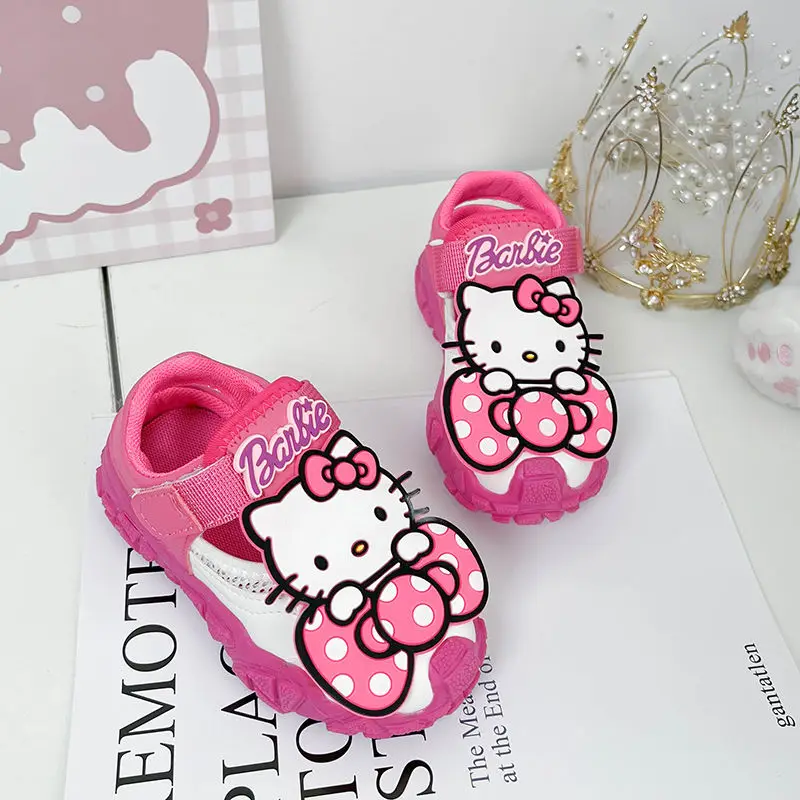 Anime Kawaii sanirios Hellokittys Kuromi Kids Toe sandali da spiaggia Boy Baotou Hollow scarpe sportive ragazze suola morbida scarpe da spiaggia