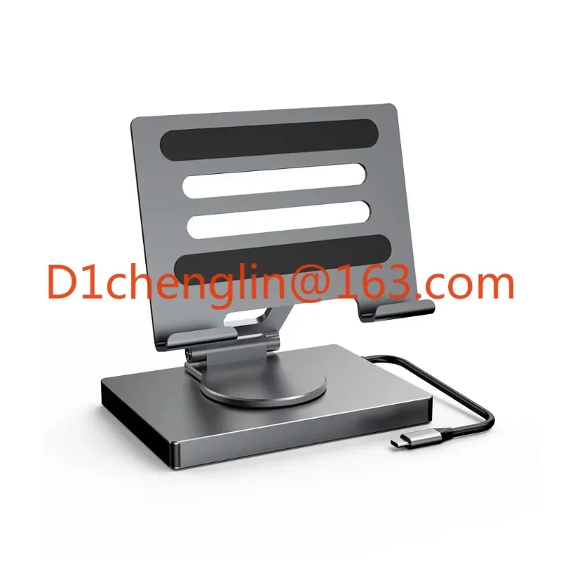 New 8 in 1 USB-C Docking Station with Foldable Aluminum Tablet Stand with USB C Hub for iPad Pro