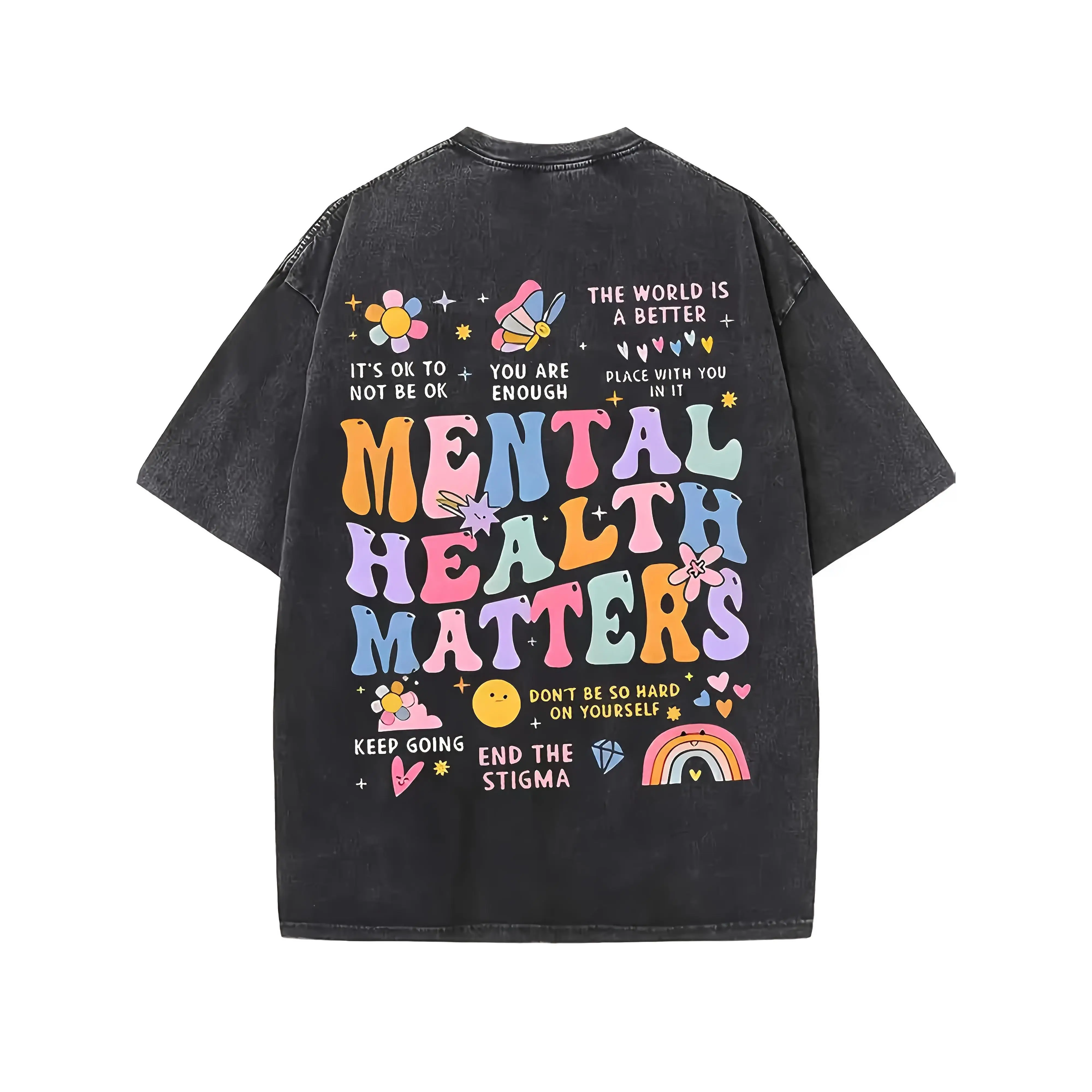 

Mental Health Matters T-Shirt It's Okay To Not Be Okay Graphic Tee Unisex Positive Vibes Apparel End The Stigma Gift