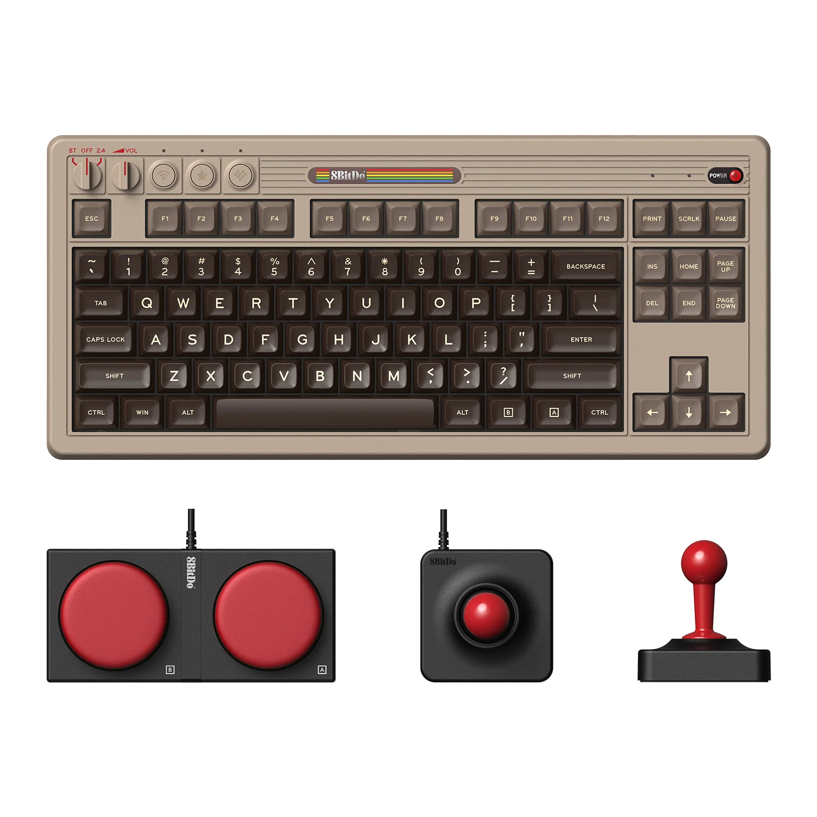 Imagem -02 - Teclado Mecânico Gaming bt 2.4g Usb-c Hot Swappable Teclado Gaming com 87 Chaves Botões Super Programáveis Duplos 8bitdo-retro