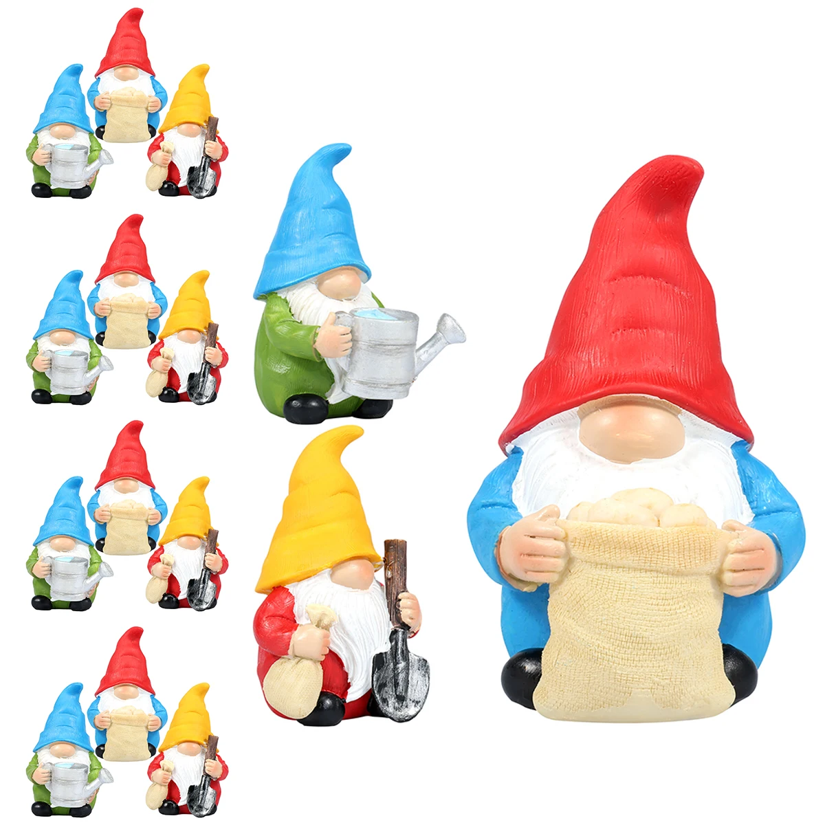 3PCS/Set Dwarf Garden Statue for Yard Gnomes Statue Outdoor Flower Pot Landscape Dwarf Micro Landscape Pendant Ornaments Decor