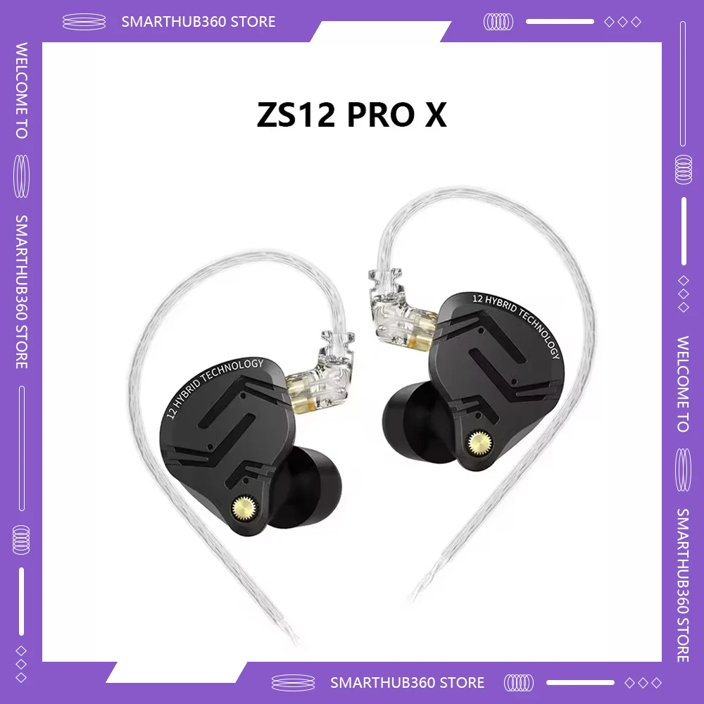 

KZ ZS12 PRO X наушники-вкладыши с басовым монитором, гибридные HIFI металлические наушники 1DD + 5BA, спортивная гарнитура с шумоподавлением, подарки на заказ