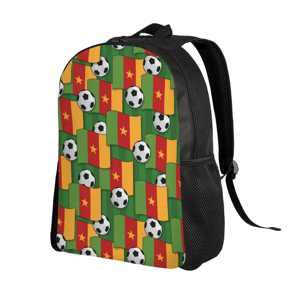 Custom Cameroon Football Backpacks for Men Women School College Students Bookbag Fits 15 Inch Laptop Sports Soccer Balls Bags