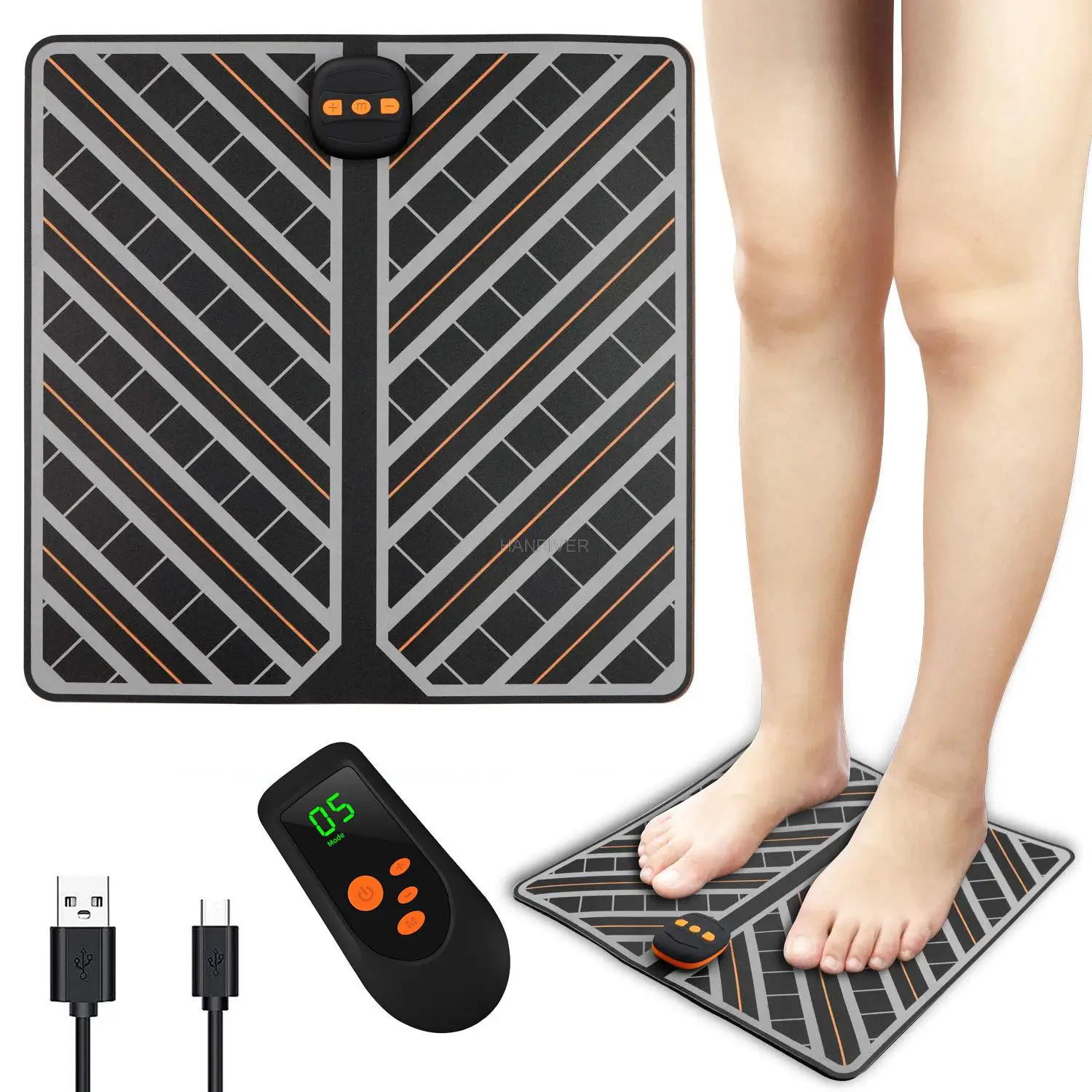 Remote control foot massage massage mat instrument ems charge MATS with remote control foot massage cushion