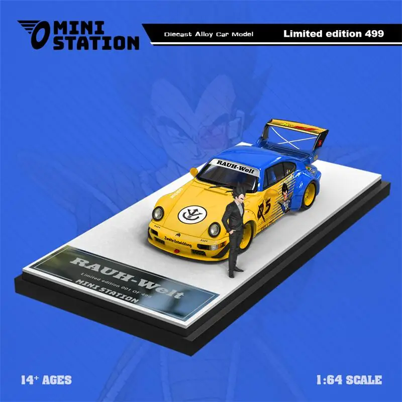 Mini Station 1:64 RWB 964 Sun Wukong / Vegeta /Majin Buu livery Diecast Model Car