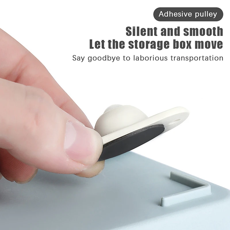 4Pcs Compact Rotating Universal Caster Wheels; Self Adhesive for Furniture, Trash Can and Storage Box