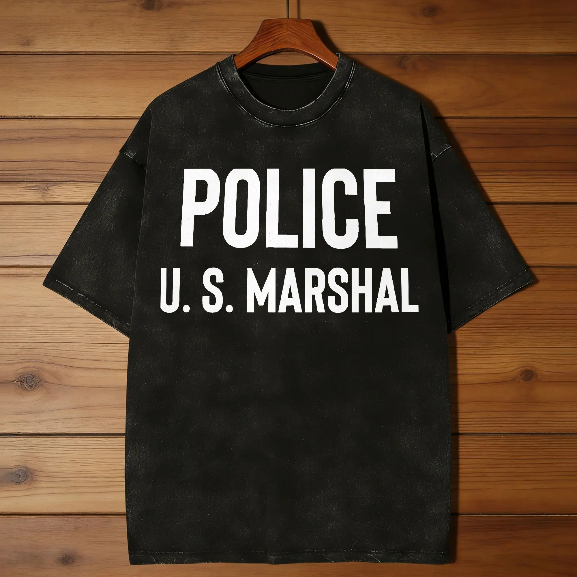 U.S. Marshal Police Law Enforcement T Shirt Beach  Y2K Funny T Shirts Cotton Cool Tshirt For Male Short Sleeves Print Tees