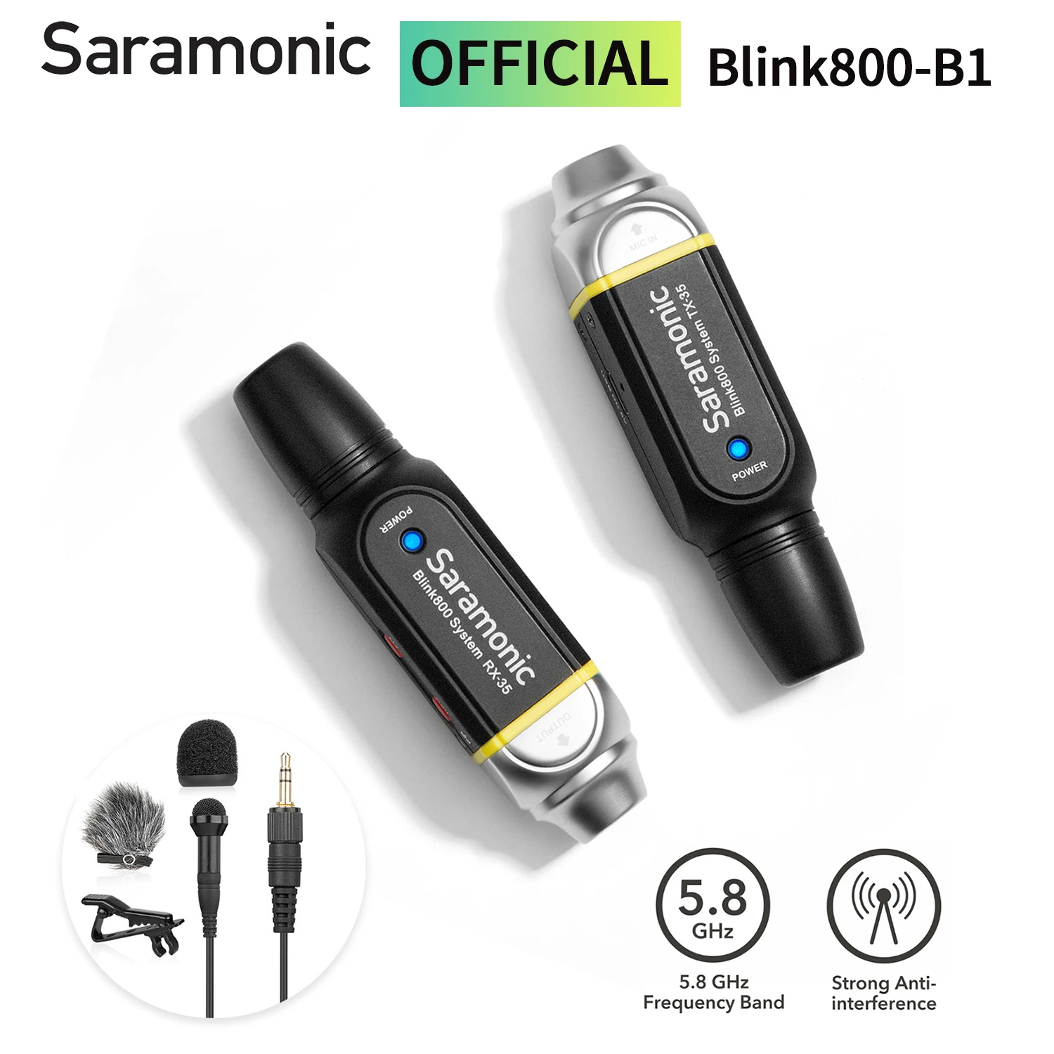 Saramonic Blink800 B1 5.8GHz Digital Wireless Microphone System with 3.5mm TRS Audio Output Cable for DSLR Mirrorless Cameras