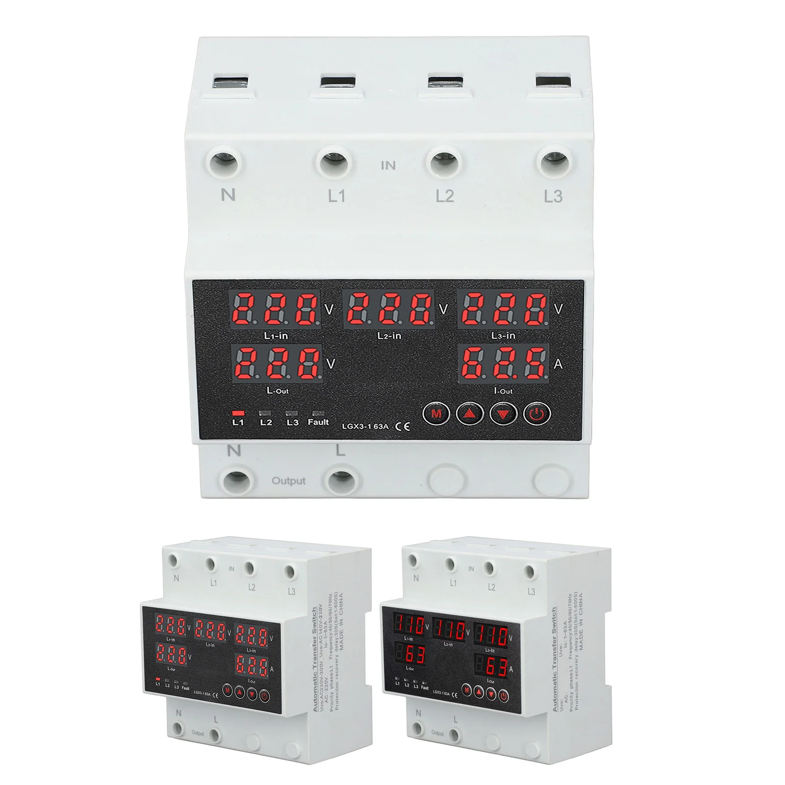 

Автоматический резервный переключатель 63A 3P4W, светодиодный дисплей, регулируемая защита от напряжения для домашнего генератора, инвертор, защита от напряжения