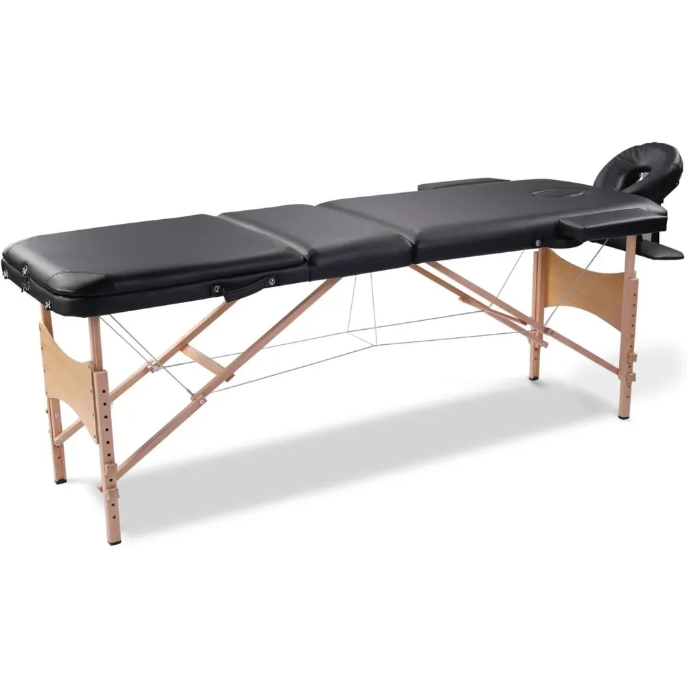 

Massage Table Portable Massage Lash Bed with Carrying Case SPA Table Height Adjustable, Salon Bed Face Cradle