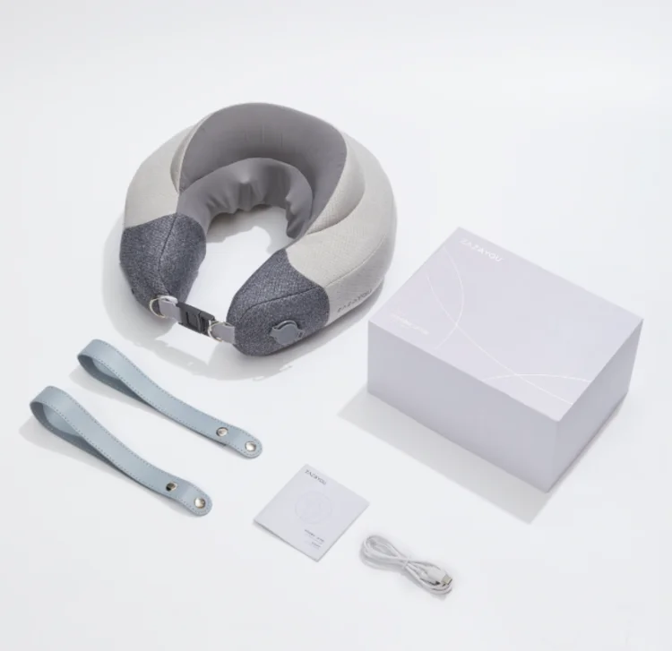 Original Factory Inflatable U-Shaped Neck Massager Pillow with Heat Function Portable for Home and Travel