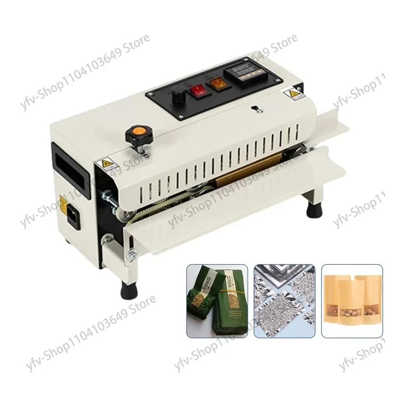 

Auto Continuous Bag Sealing Machine Plastic Bag Packaging Band Sealing Machine Horizontal Bag Sealer Date Printing