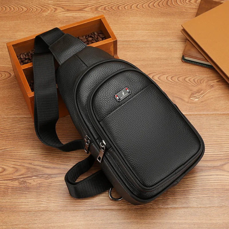 leather-men's-multi-functional-chest-bag-oxford-cloth-diagonal-bag-durable-fashionable-street-style-male-pouch-pure-color