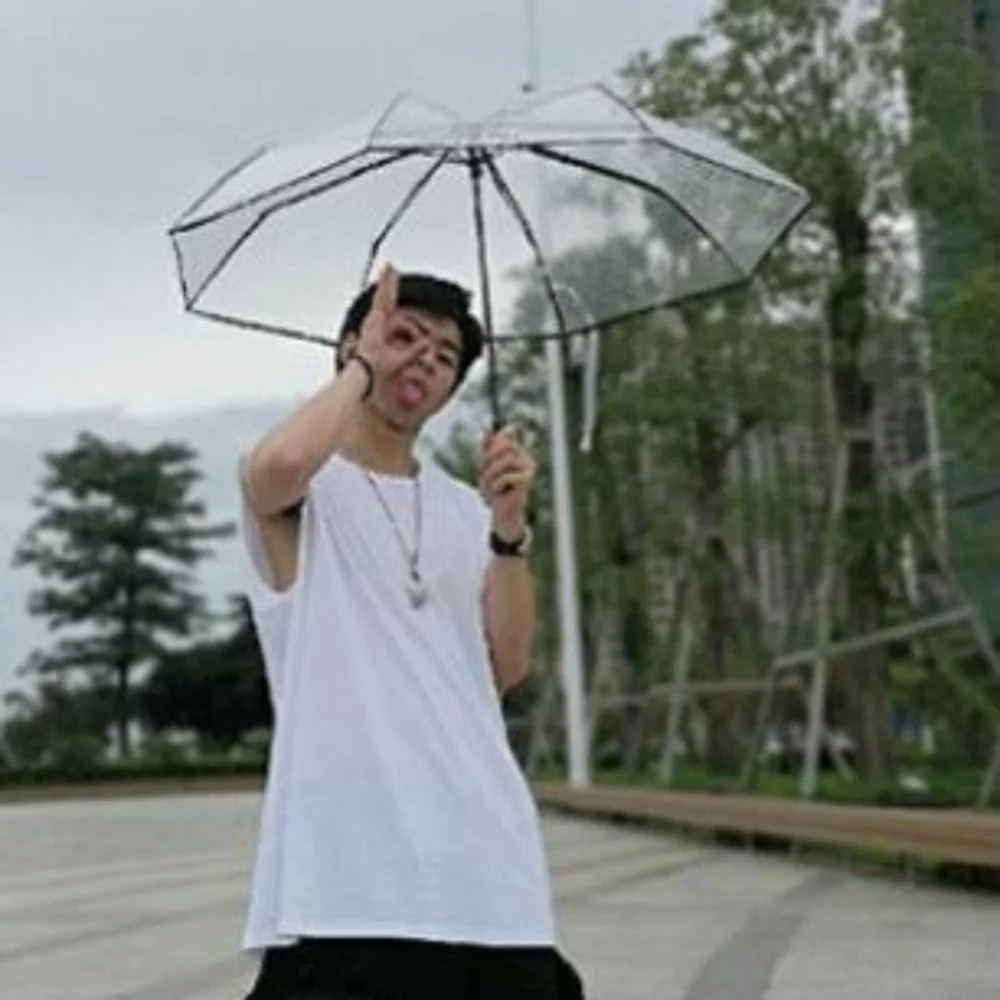 Rainproof Transparent Automatic Umbrella Clear Windproof Folding Sun Umbrella Anti Wind Thick Clear Rain Umbrella Outdoor
