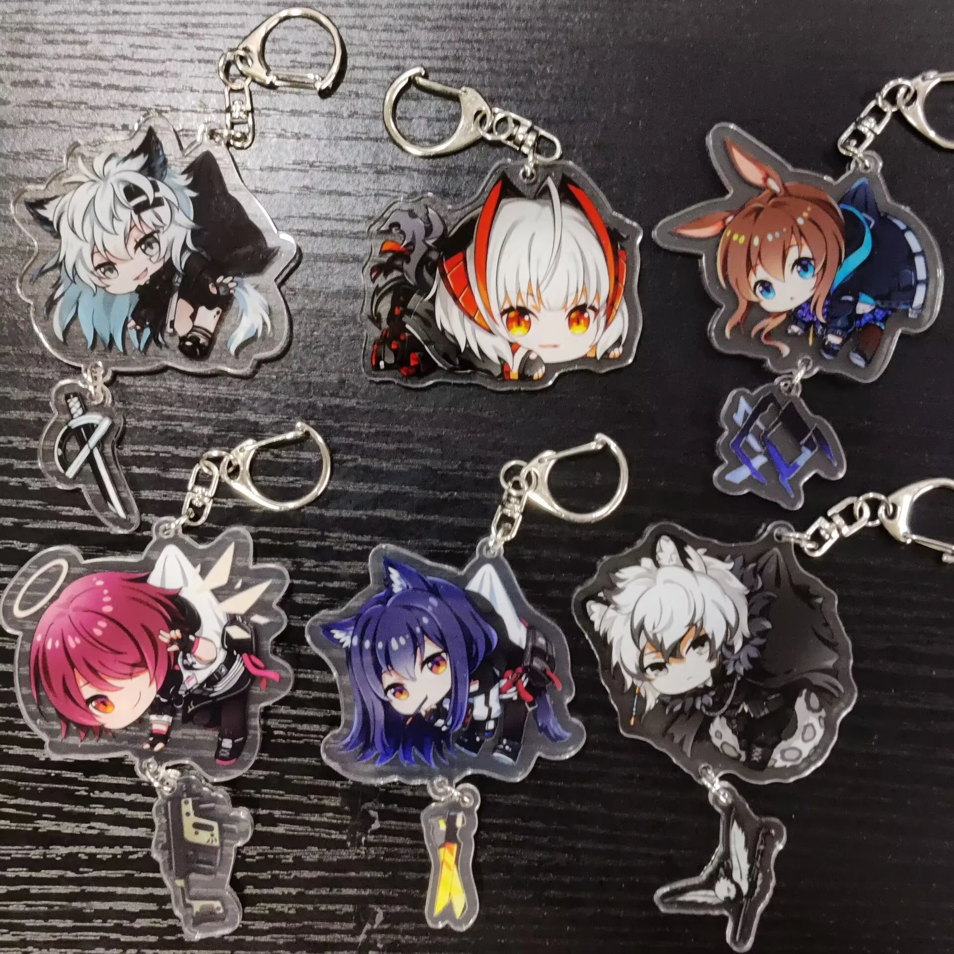 New Style Anime Acrylic Keychain Game Arknights Figure Key Chain Men Bags Pendant Key Ring Unisex Cute Cartoon Kids Key Holder