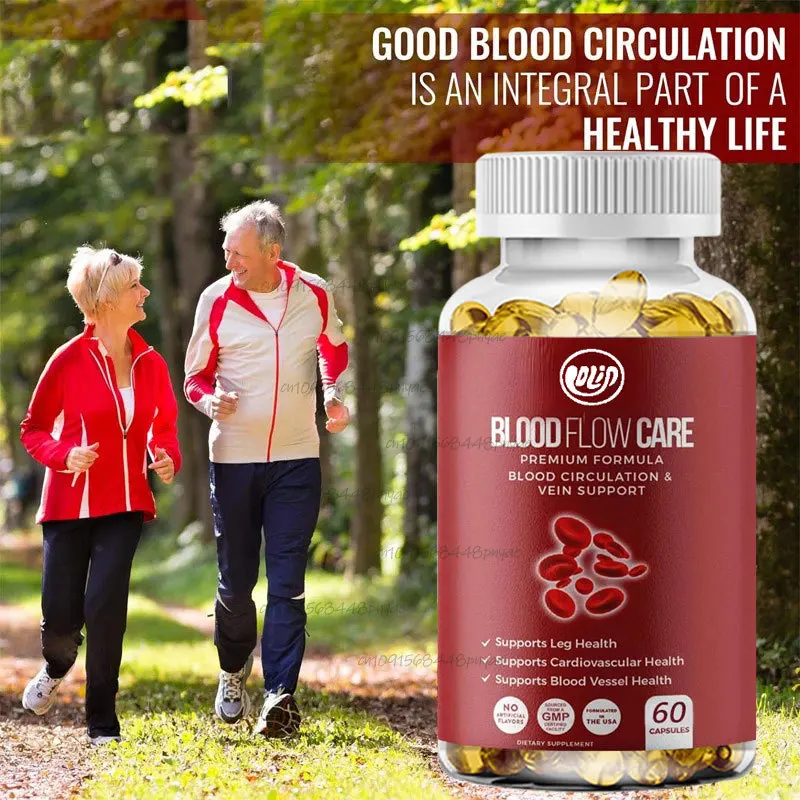 Blood circulation supplement, 60 capsules, supporting leg veins, heart, blood vessels, and cardiovascular health