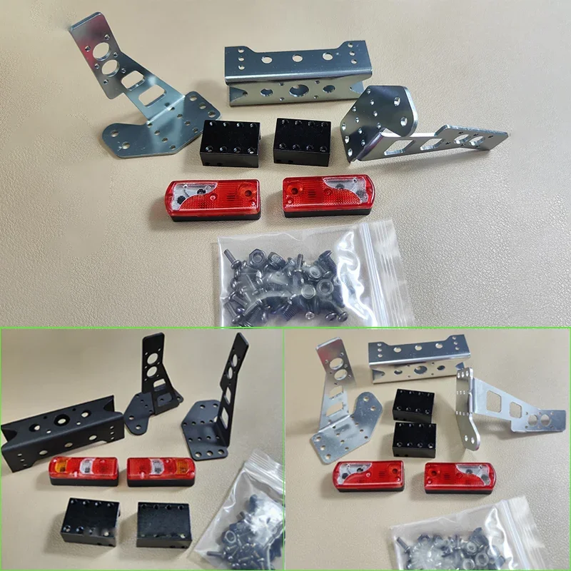 Metalowa belka poprzeczna w skali 1:14 z tylnym światłem do ciężarówki RC Tamiya SCANIA 770S R620 BENZ Arocs MAN TGX