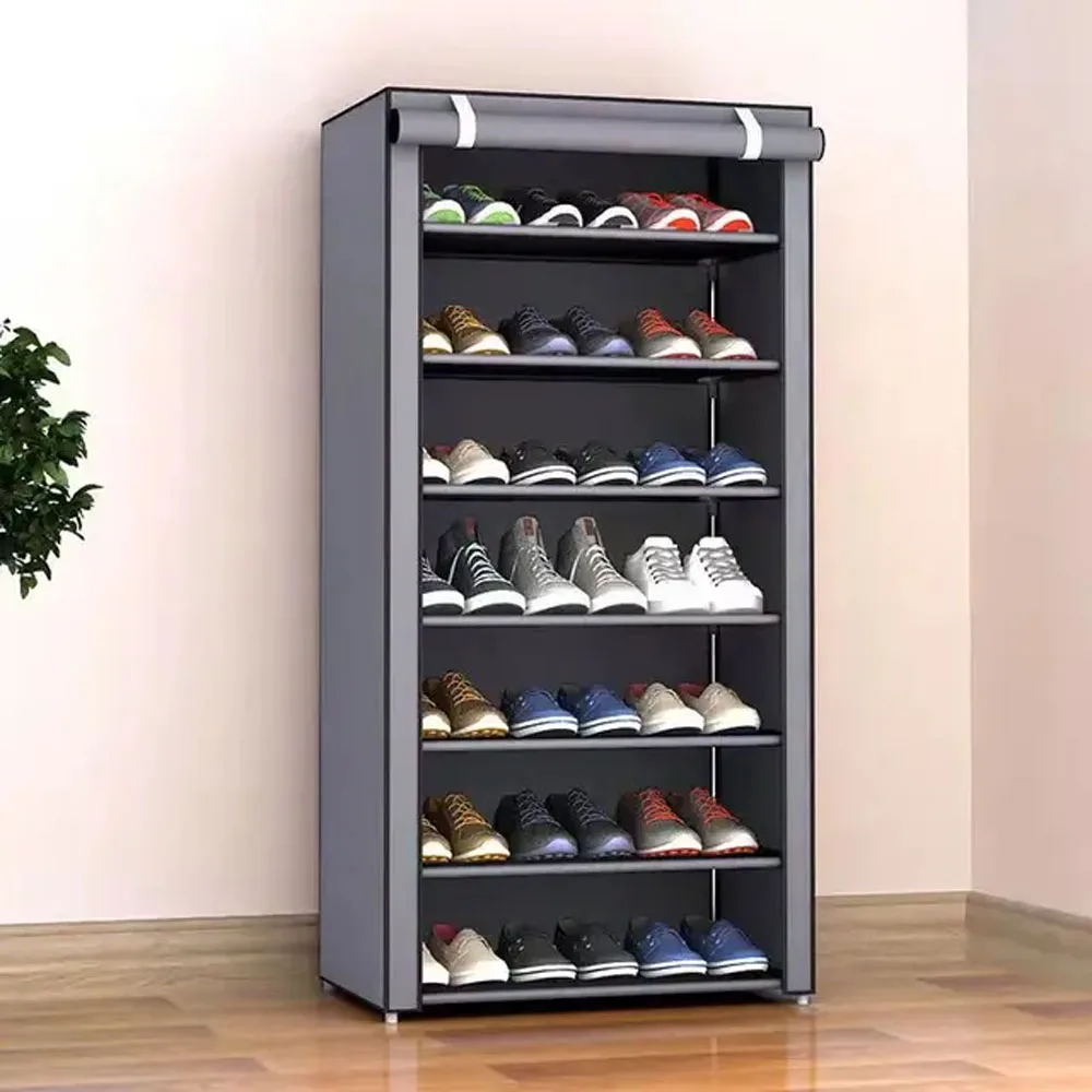 Meuble à chaussures non tissé minimaliste, étagère à chaussures, armoires peu encombrantes, multicouche, anti-poussière,  T1