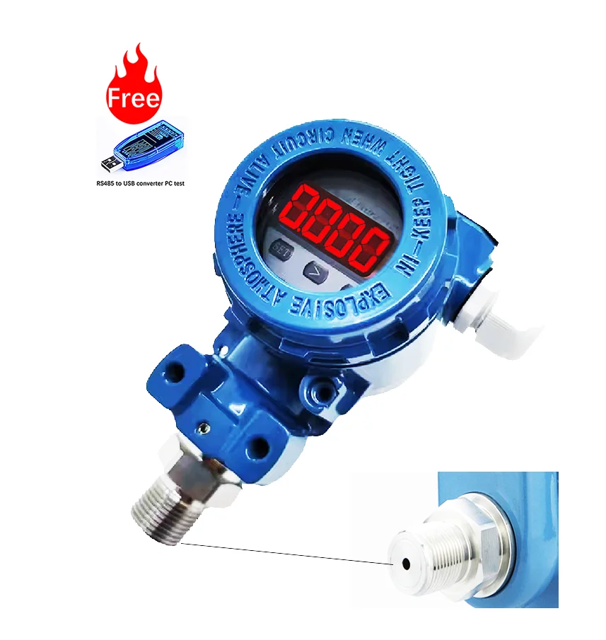 RS485 4-20MA LCD EXPLOSION-PROOF DIGITAL SMART STAINLESS STEEL PRESSURE SENSOR TRANSMITTER FOR INDUSTRIAL HYDRAULIC GAS LIQUIDS