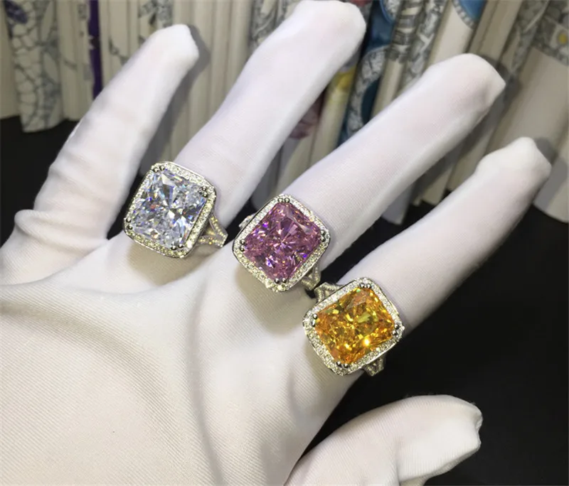 

Роскошные кольца обещания для женщин, стерлинговое серебро 925 пробы, подушка огранки, 8 карат, лабораторное обручальное кольцо с бриллиантами, обручальное кольцо, свадебные украшения