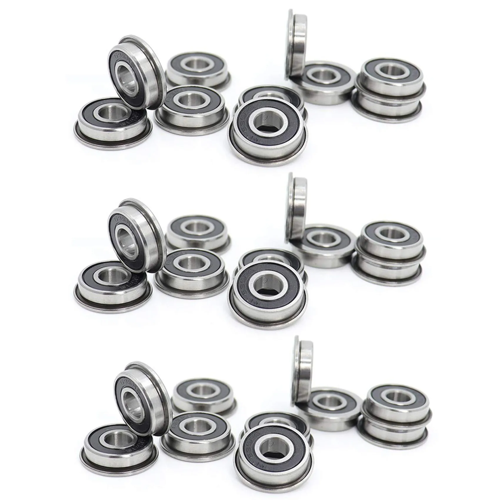 30Pcs F695- Bearing 5X13X4mm Flanged Miniature Deep Groove F695RS for VORON 2/3 3D Printer