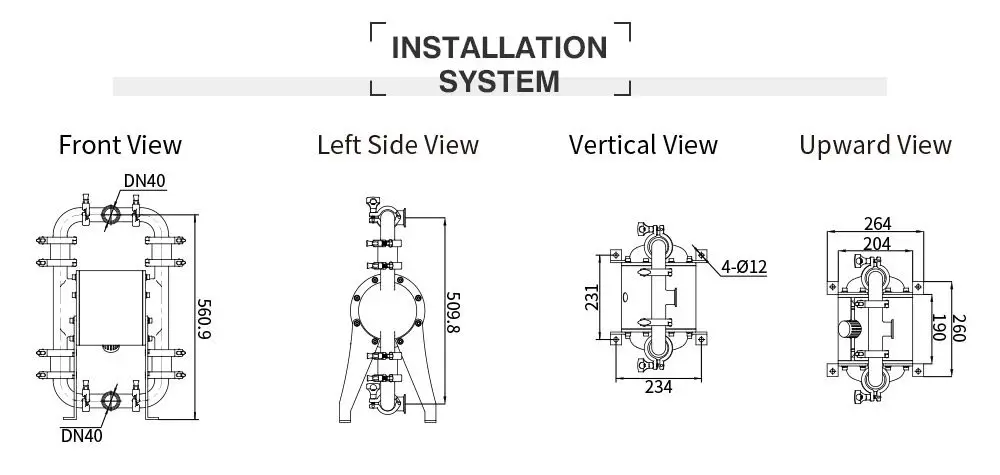 QBW3-40 Pneumatic Diaphragm Pump Sanitary Diaphragm Pump Food Grade Water Pumps OEM Applications