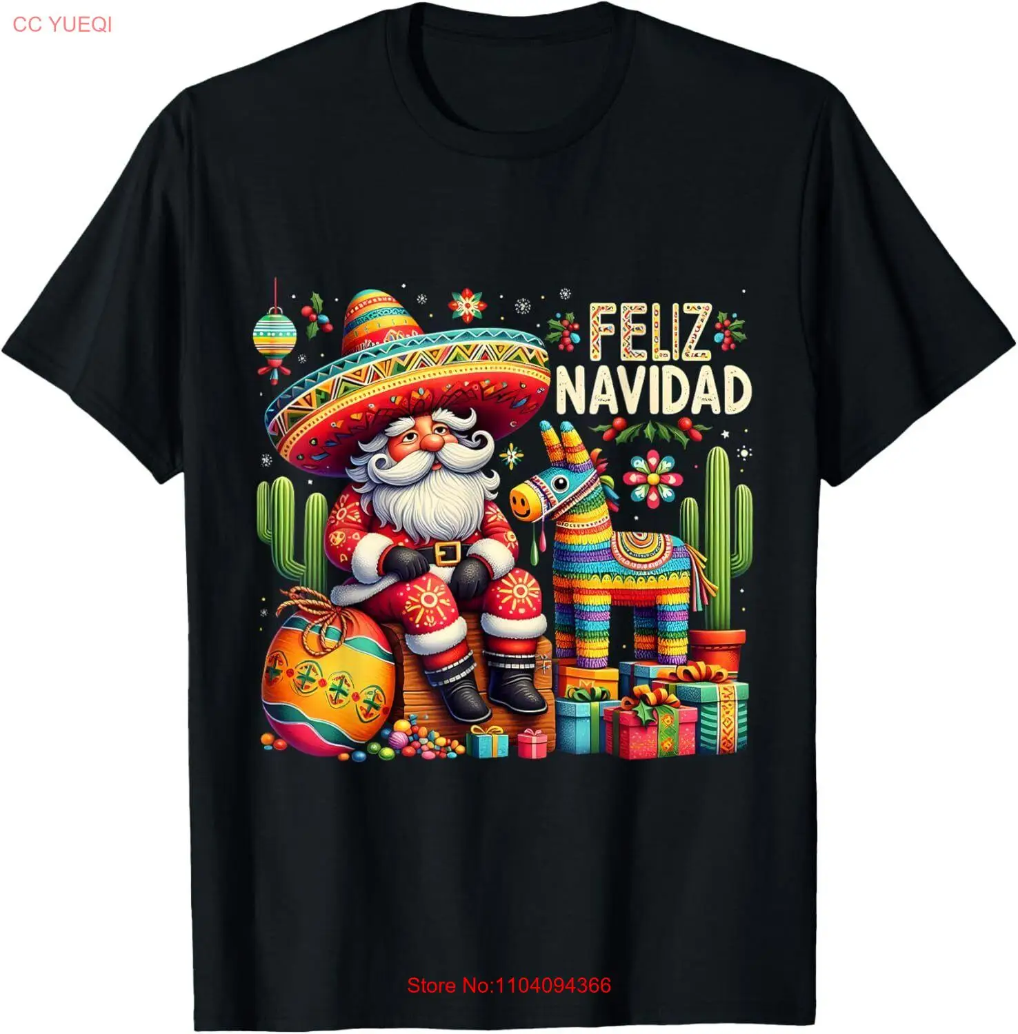 Feliz Navidad Mexican Funny Christmas Santa Festive Costume T-Shirt Hoodie