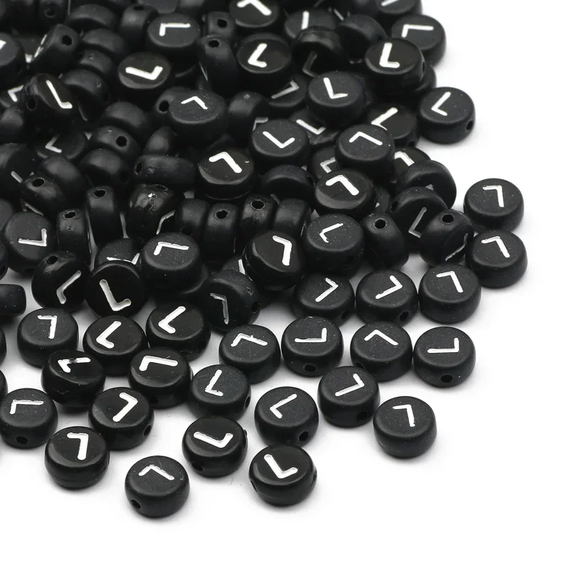 100-500PCS Schwarz Runde Acryl Buchstaben Perlen A-Z Alphabet Lose Perlen Für Schmuck Machen DIY Halskette Armband handgemachte Handwerk – Detail 14