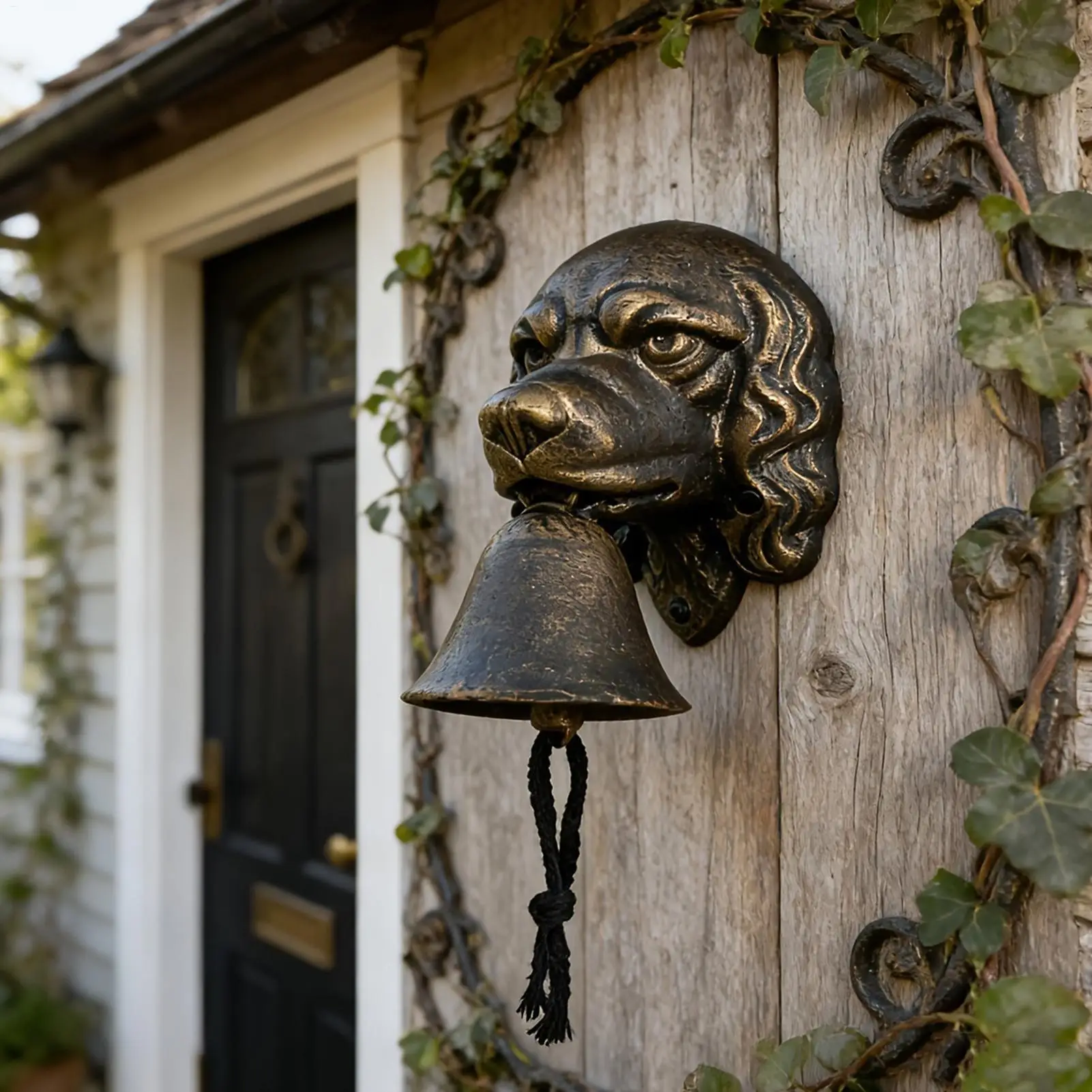 Rustic Door Bell Decorative Dog Shape Bell Wall-Mounted Doorbells For Outdoor Garden Porch Front Door Yard Ranch Farm Entryway