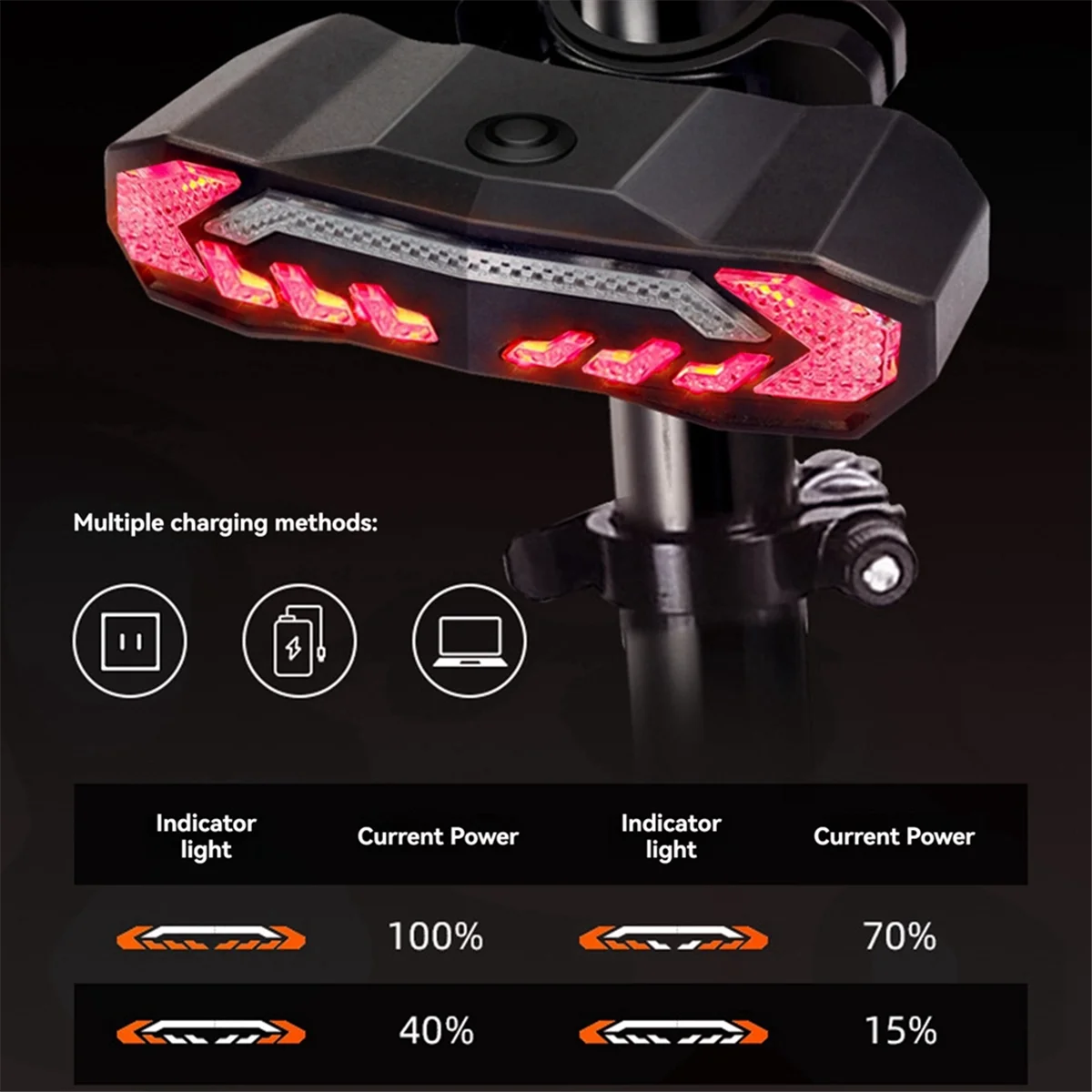 

Anti Theft Bike Taillight Alarm LED Waterproof Tail Light_ELOS
