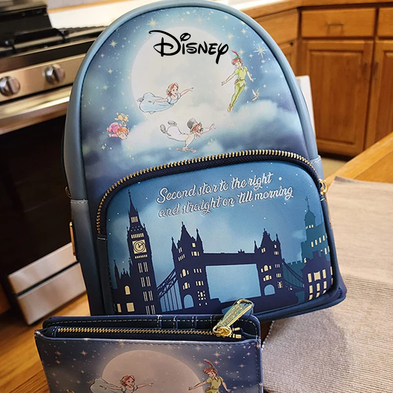 

Disney Peter Pan Cartoon Starry Sky Backpack Creative Castle Backpack Mini Casual Bag Stationery Student Schoolbag ChristmasGift