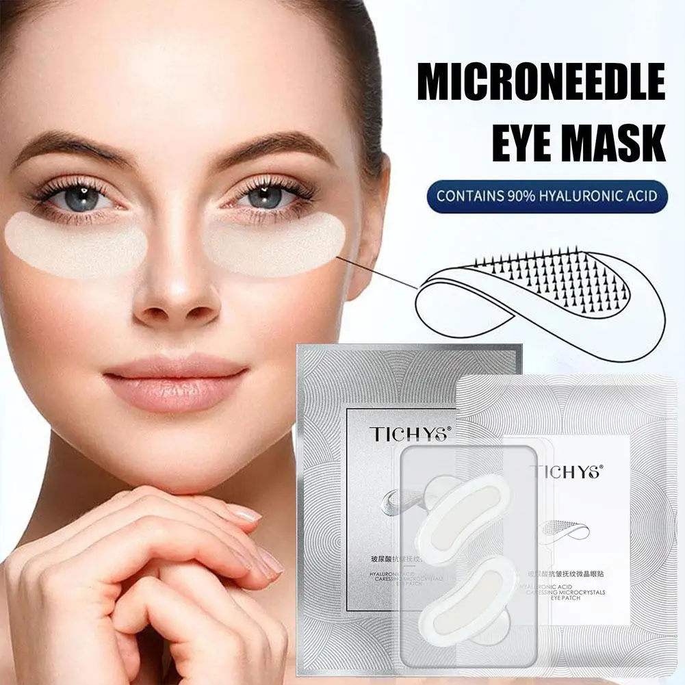 1pair Microneedle Eye Patches Hyaluronic Acid Eye Patch For Anti Wrinkle Aging Dark Circles Moisturizing Under Eye Gel P5u9